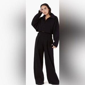 BRAND NEW SKIMS COTTON FLEECE CROPPED HALF ZIP PULLOVER